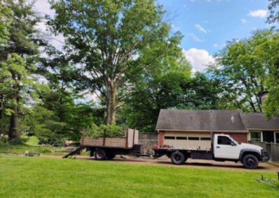 Truck with loaded trailer